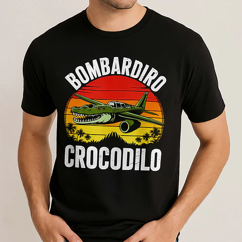 Polera Meme Italiano “Bombardiro Crocodilo” - Brainrot Edition