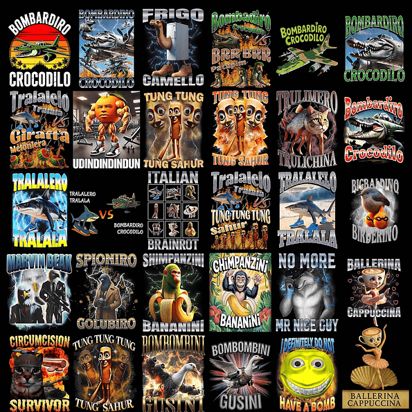 Polera Meme Italiano “Bombardiro Crocodilo” - Brainrot Edition 2