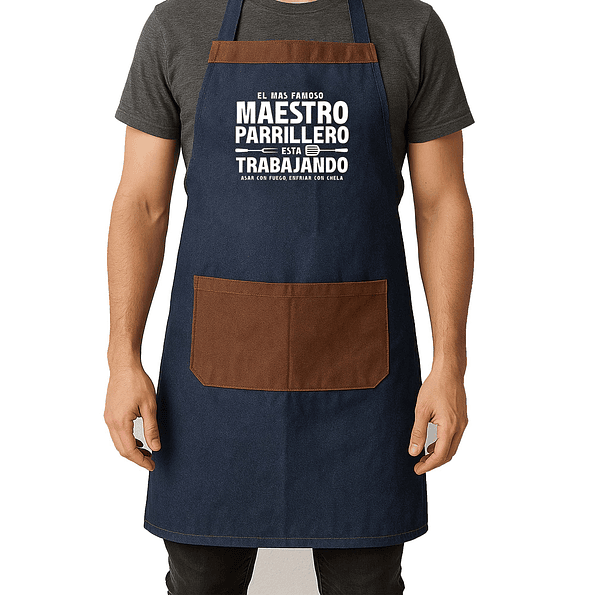 Delantal El Mas Famoso Maestro Parrillero   – Ideal para Asados y Fiestas 1