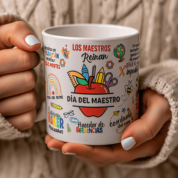 Taza Día del Maestro 🎓 | Regalo Original y Colorido para Profesores 4