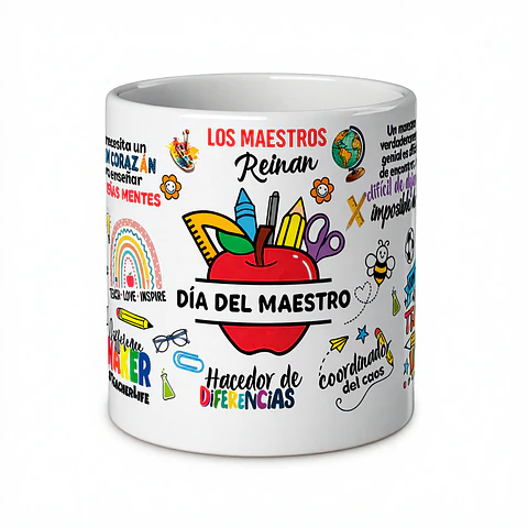Taza Día del Maestro 🎓 | Regalo Original y Colorido para Profesores