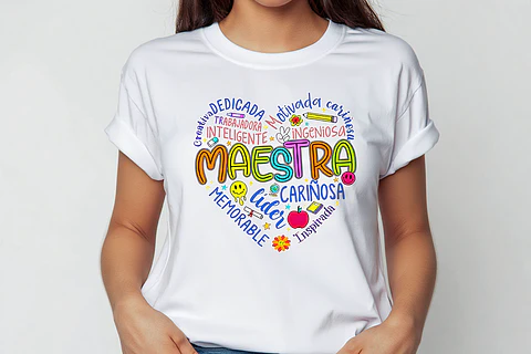 Polera Día del Maestro 👩‍🏫 | Diseño “Maestra Cariñosa, Creativa e Inspirada”