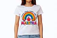 Polera “Maestra” con diseño arcoíris y manzana 🍎 | Regalo ideal para profesoras - Miniatura 1