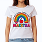 Polera “Maestra” con diseño arcoíris y manzana 🍎 | Regalo ideal para profesoras - Miniatura 1