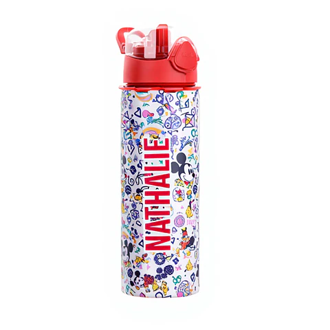 Botella Personalizada con Nombre – Diseño Mickey y Emojis | Tazas Ideas