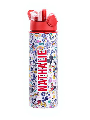 Botella Personalizada con Nombre – Diseño Mickey y Emojis | Tazas Ideas