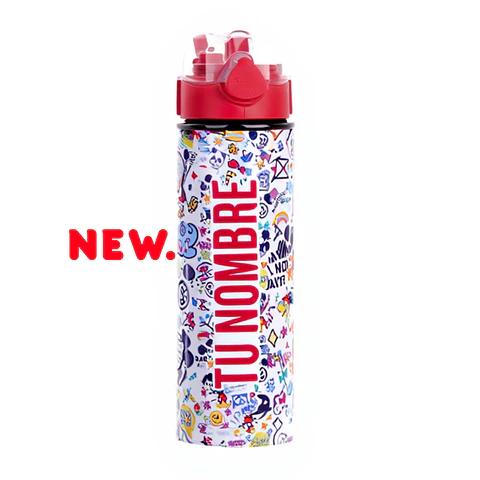 Botella Personalizada con Nombre – Diseño Mickey y Emojis | Tazas Ideas