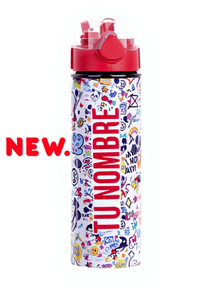 Botella Personalizada con Nombre – Diseño Mickey y Emojis | Tazas Ideas