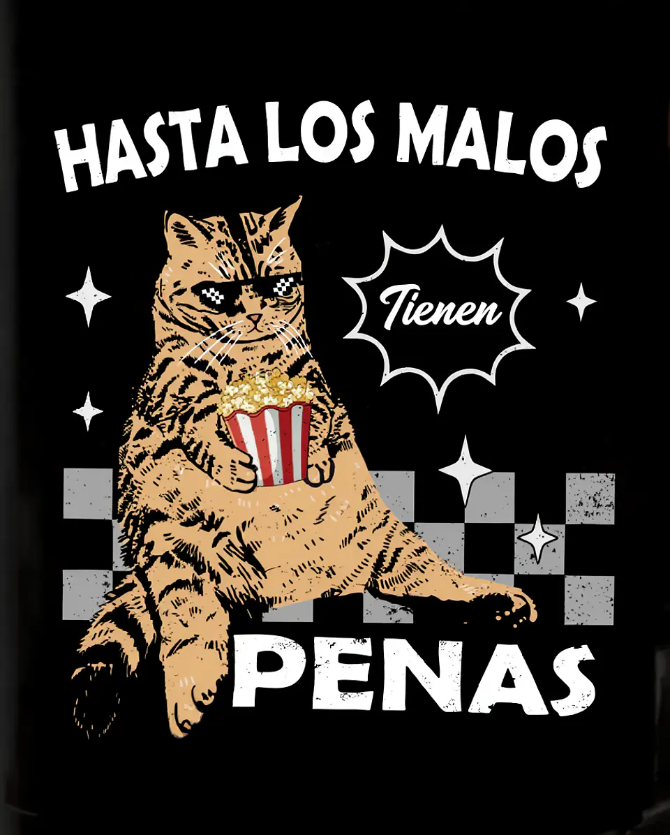 Tazón Gato “Hasta los malos tienen penas” – Taza divertida y original | Tazas Ideas 3