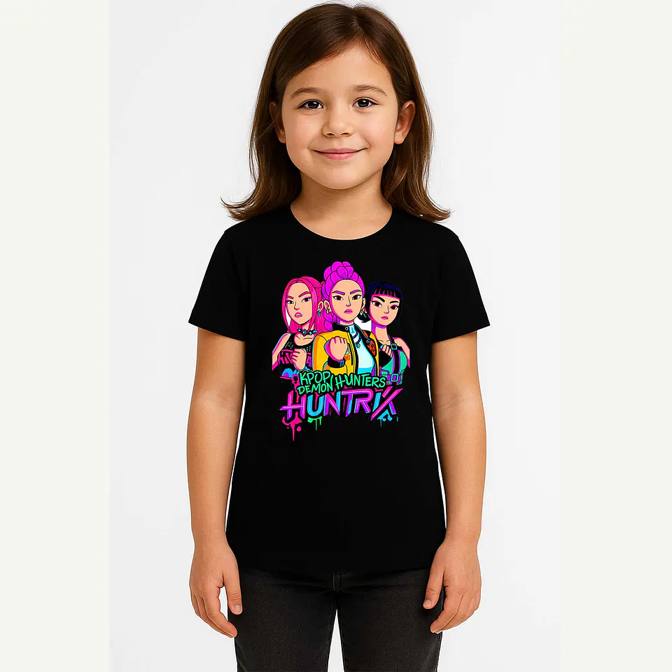 Polera HUNTRIX – Protagonistas de KPop Demon Hunters 🎤🔥 1
