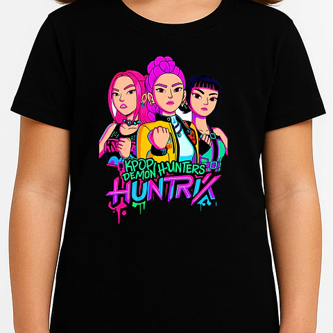 Polera HUNTRIX – Protagonistas de KPop Demon Hunters 🎤🔥