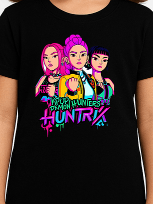 Polera HUNTRIX – Protagonistas de KPop Demon Hunters 🎤🔥