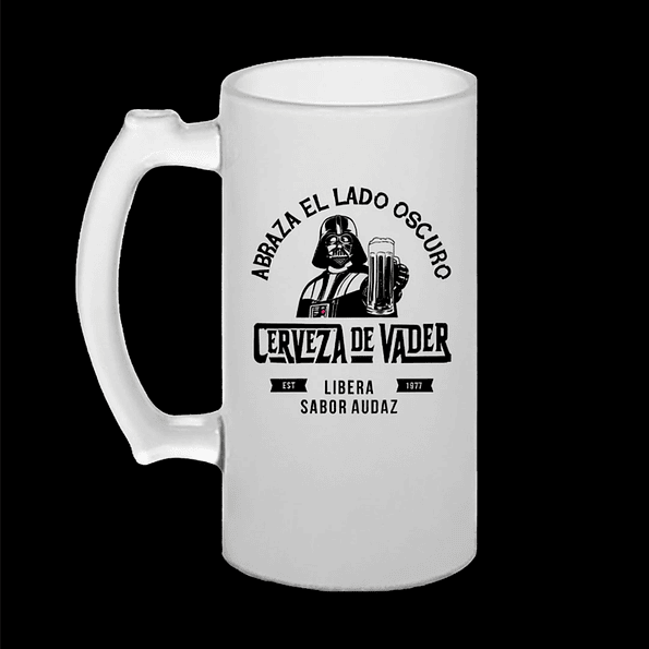 Shopero Cerveza de Vader 🍺 | Abraza el Lado Oscuro | Vidrio Empavonado 16oz | Tazasideas.cl 3