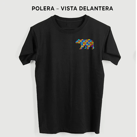 Polera Papá Oso Autismo – Polera Familiar con Oso de Piezas de Colores