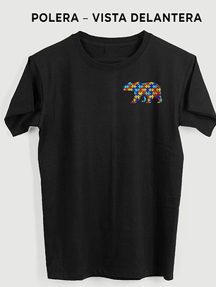 Polera Papá Oso Autismo – Polera Familiar con Oso de Piezas de Colores