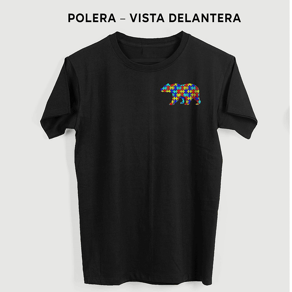 Polera Papá Oso Autismo – Polera Familiar con Oso de Piezas de Colores 2