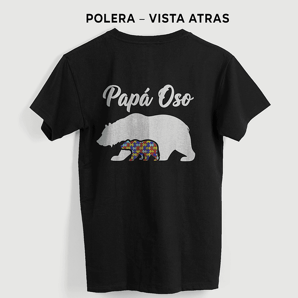 Polera Papá Oso Autismo – Polera Familiar con Oso de Piezas de Colores 3