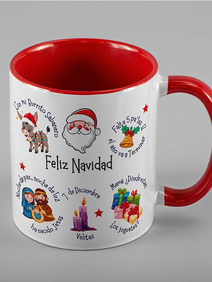 Tazón Navideño con Villancicos Tradicionales – Diseño Colorido y Festivo | Regalo para Navidad 2025