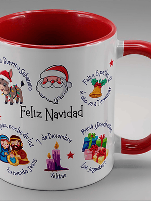 Tazón Navideño con Villancicos Tradicionales – Diseño Colorido y Festivo | Regalo para Navidad 2025