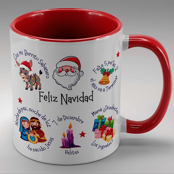 Tazón Navideño con Villancicos Tradicionales – Diseño Colorido y Festivo | Regalo para Navidad 2025 1