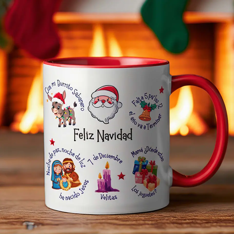 Tazón Navideño con Villancicos Tradicionales – Diseño Colorido y Festivo | Regalo para Navidad 2026 3
