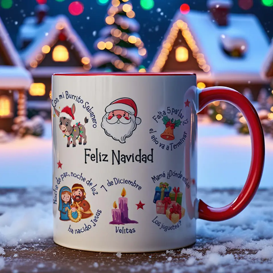 Tazón Navideño con Villancicos Tradicionales – Diseño Colorido y Festivo | Regalo para Navidad 2026 4