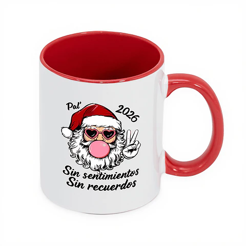 Tazón Navidad 2026 – Santa Cool “Sin Sentimientos, Sin Recuerdos” | Diseño Divertido