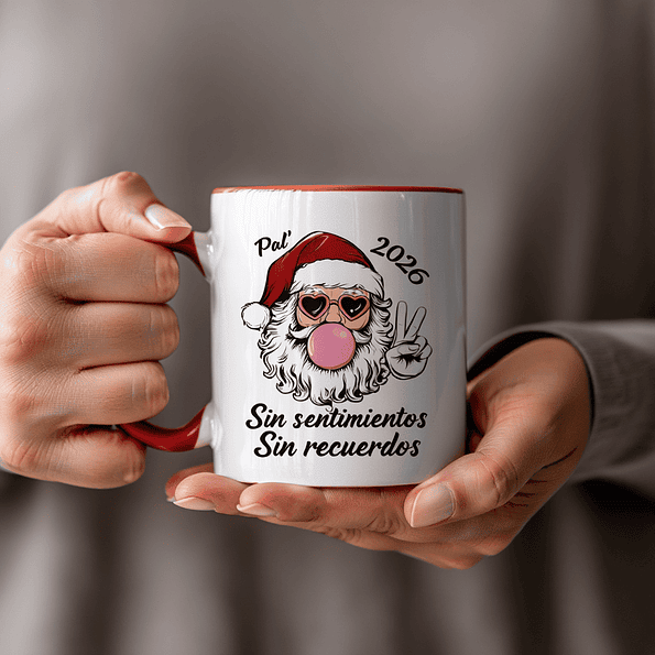Tazón Navidad 2026 – Santa Cool “Sin Sentimientos, Sin Recuerdos” | Diseño Divertido 3