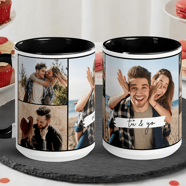 Taza Personalizada Collage con 5 Fotos | Regalo San Valentín Pareja y Familia 1