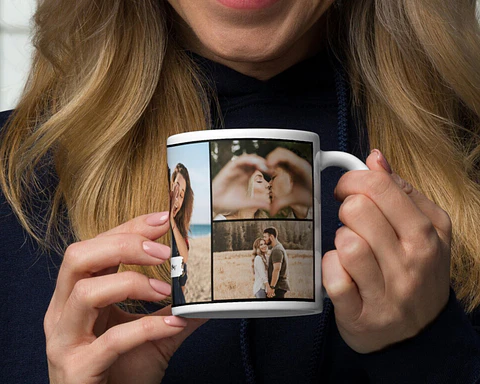 Taza Personalizada Collage con 5 Fotos | Regalo San Valentín Pareja y Familia