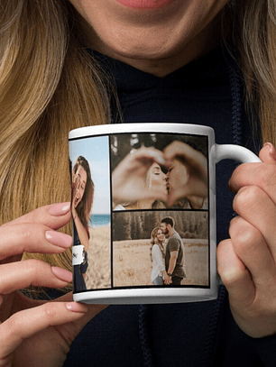 Taza Personalizada Collage con 5 Fotos | Regalo San Valentín Pareja y Familia