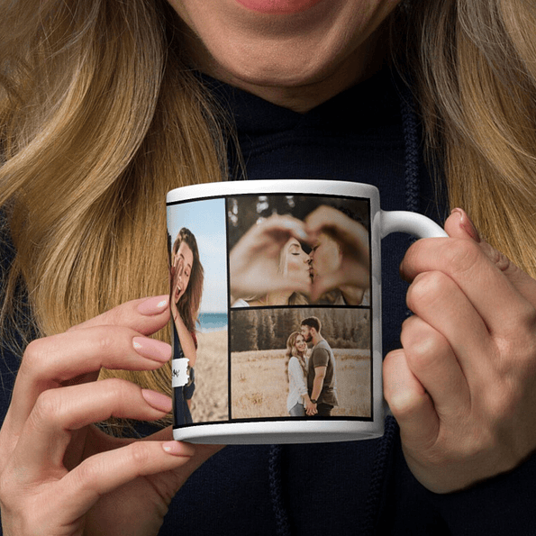 Taza Personalizada Collage con 5 Fotos | Regalo San Valentín Pareja y Familia 2
