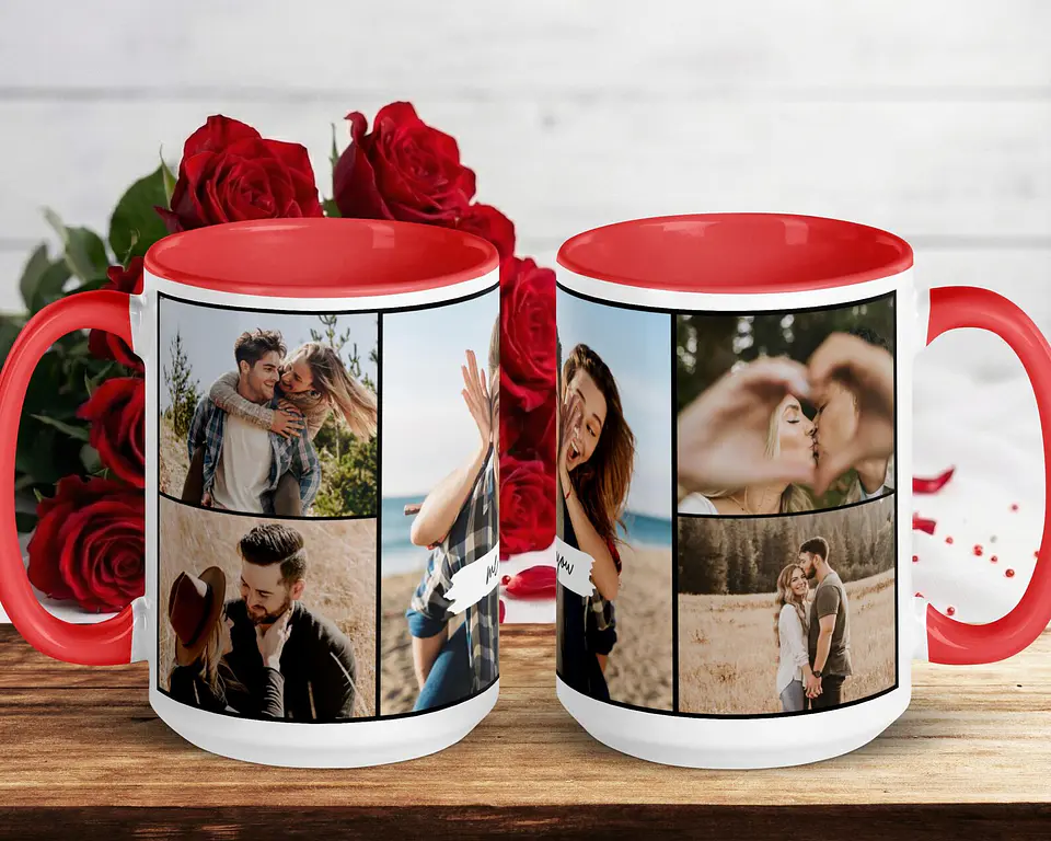 Taza Personalizada Collage con 5 Fotos | Regalo San Valentín Pareja y Familia 3