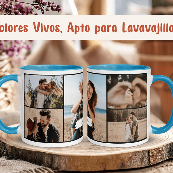 Taza Personalizada Collage con 5 Fotos | Regalo San Valentín Pareja y Familia 5