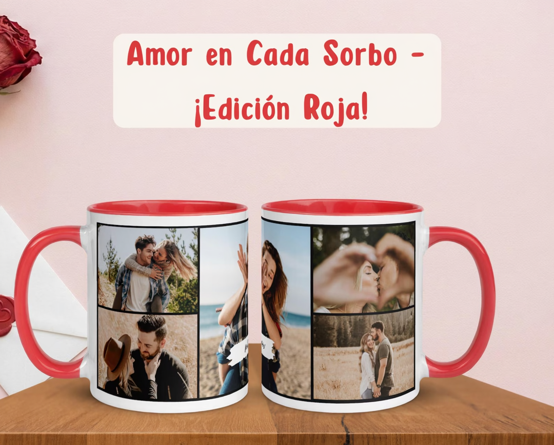 Taza Personalizada Collage con 5 Fotos | Regalo San Valentín Pareja y Familia 6