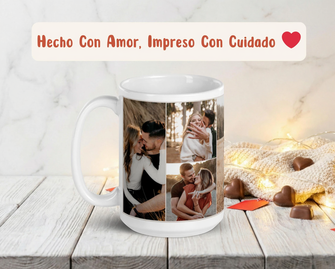 Taza Personalizada Collage con 5 Fotos | Regalo San Valentín Pareja y Familia 8