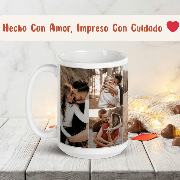 Taza Personalizada Collage con 5 Fotos | Regalo San Valentín Pareja y Familia 8