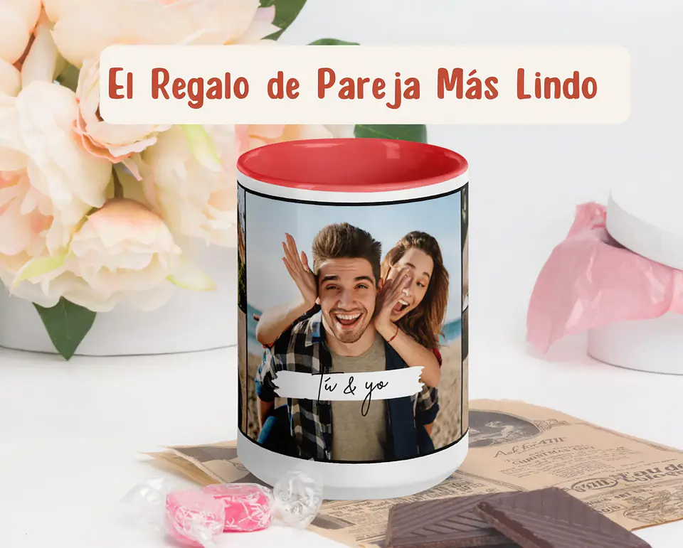Taza Personalizada Collage con 5 Fotos | Regalo San Valentín Pareja y Familia 9