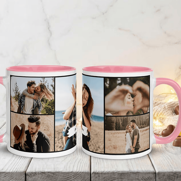 Taza Personalizada Collage con 5 Fotos | Regalo San Valentín Pareja y Familia 11
