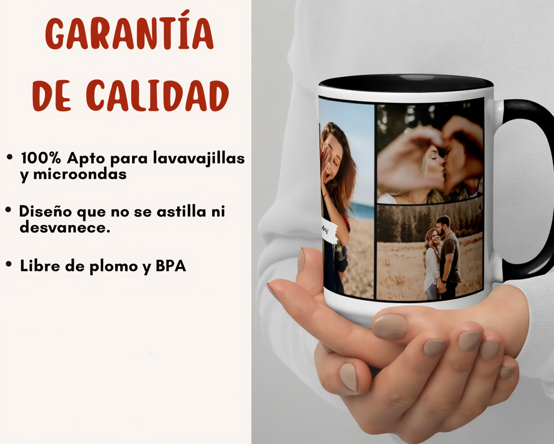 Taza Personalizada Collage con 5 Fotos | Regalo San Valentín Pareja y Familia 14