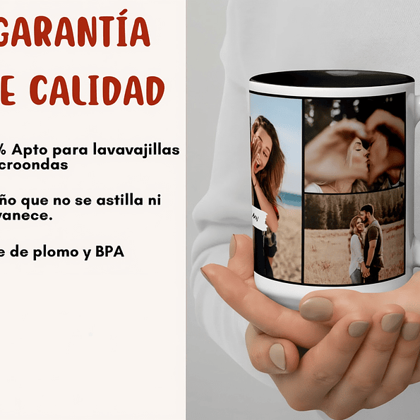 Taza Personalizada Collage con 5 Fotos | Regalo San Valentín Pareja y Familia 14