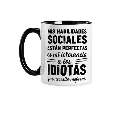 Taza Sarcástica "Tolerancia a Idiotas" - Regalo Original y Gracioso