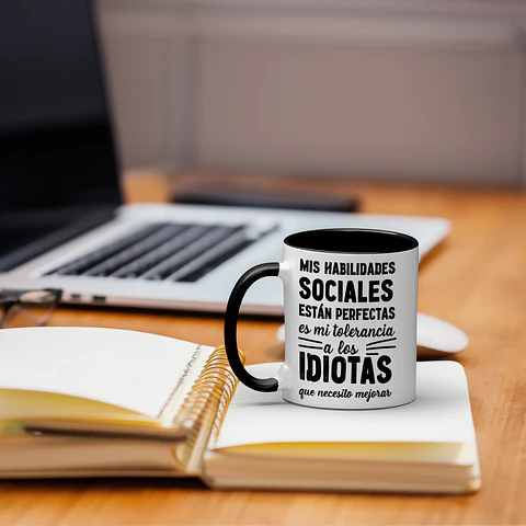 Taza Sarcástica "Tolerancia a Idiotas" - Regalo Original y Gracioso