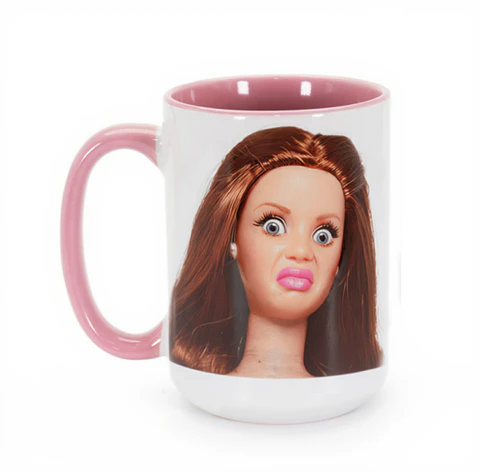 Tazón Taza Barbie Meme Cara de Asco Taza Divertida Regalo Original