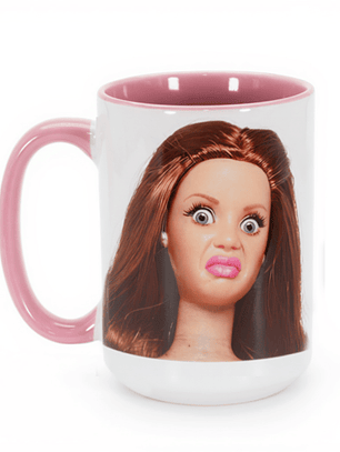 Tazón Taza Barbie Meme Cara de Asco Taza Divertida Regalo Original