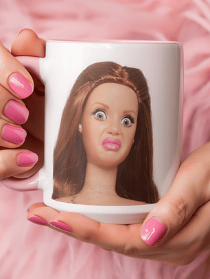 Tazón Taza Barbie Meme Cara de Asco Taza Divertida Regalo Original