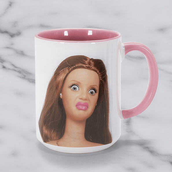 Tazón Taza Barbie Meme Cara de Asco Taza Divertida Regalo Original 3