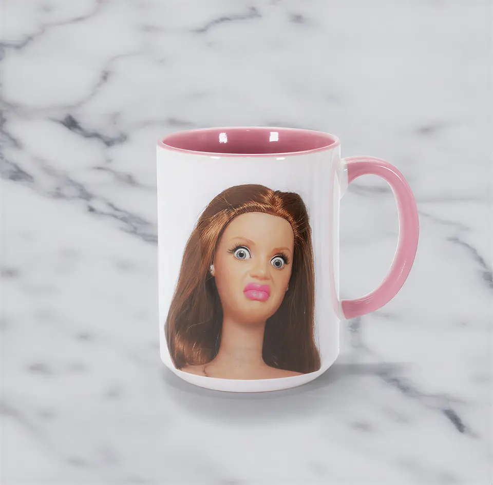 Tazón Taza Barbie Meme Cara de Asco Taza Divertida Regalo Original 4