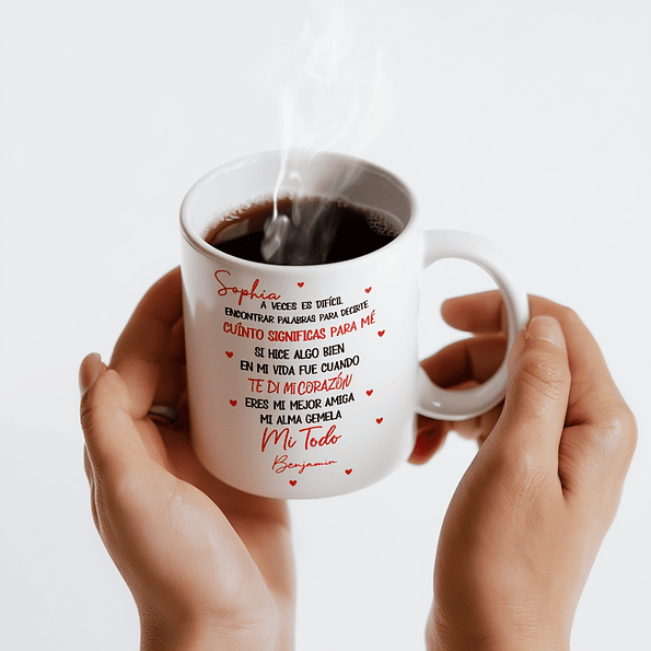 Tazón Mágico Personalizado con Mensaje y Nombres | Regalo Especial que Aparece con Calor 3