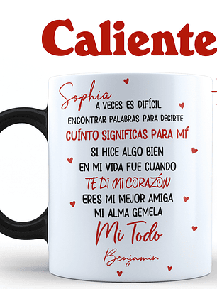 Tazón Mágico Personalizado con Mensaje y Nombres | Regalo Especial que Aparece con Calor
